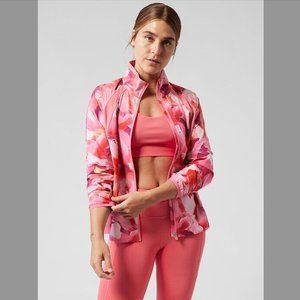 Athleta Full Zip Run With It Painted Energy Coral Jacket NWOT